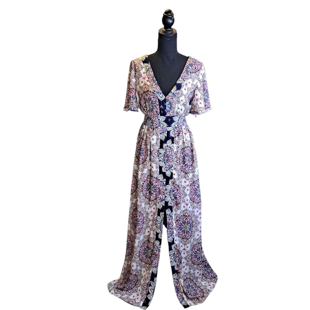 Altar'd State Maxi Dress Womens Sz M Tied Waist Front Split Cottagecore Prairie